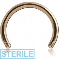 STERILE ZIRCON GOLD PVD COATED SURGICAL STEEL MICRO CIRCULAR BARBELL PIN