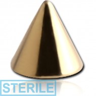STERILE ZIRCON GOLD PVD COATED SURGICAL STEEL MICRO CONE PIERCING