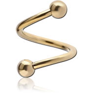 ZIRCON GOLD PVD COATED SURGICAL STEEL MICRO BODY SPIRAL