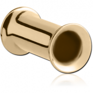 ZIRCON GOLD SURGICAL STEEL DOUBLE FLARED TUBE PIERCING