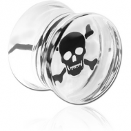 UV ACRYLIC DOUBLE FLARED PLUG WITH INLAID DESIGN PIERCING