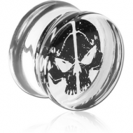 UV ACRYLIC DOUBLE FLARED PLUG WITH INLAID DESIGN PIERCING