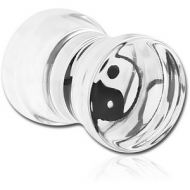 UV ACRYLIC DOUBLE FLARED PLUG WITH INLAID DESIGN PIERCING