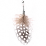 RHODIUM PLATED BRASS FEATHER CHARM