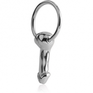 SURGICAL STEEL BALL CLOSURE RING WITH ATTACHMENT - PENIS PIERCING