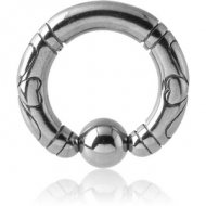 SURGICAL STEEL DESIGN BALL CLOSURE RING PIERCING