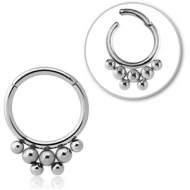 SURGICAL STEEL HINGED SEGMENT RING PIERCING