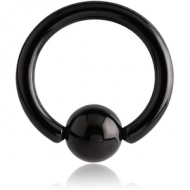 BLACK PVD COATED SURGICAL STEEL BALL CLOSURE RING PIERCING