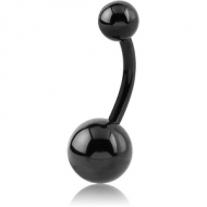 BLACK PVD COATED SURGICAL STEEL NAVEL BANANA PIERCING