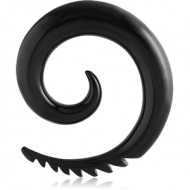 BLACK PVD COATED SURGICAL STEEL FEATHERED EAR SPIRAL PIERCING