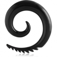 BLACK PVD COATED SURGICAL STEEL FEATHERED EAR SPIRAL