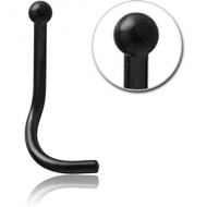BLACK PVD COATED SURGICAL STEEL CURVED BALL NOSE STUD PIERCING