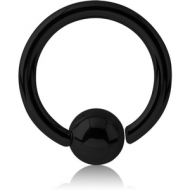 BLACK PVD COATED SURGICAL STEEL FIXED BEAD RING PIERCING