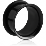 BLACK PVD COATED STAINLESS STEEL SINGLE FLARED TUNNEL PIERCING