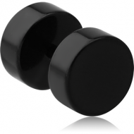 BLACK PVD COATED SURGICAL STEEL FAKE PLUG PIERCING