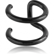 BLACK PVD COATED SURGICAL STEEL ILLUSION EAR CUFF