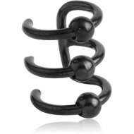 BLACK PVD COATED SURGICAL STEEL ILLUSION EAR CUFF