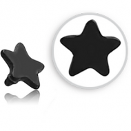 BLACK PVD COATED SURGICAL STEEL STAR FOR 1.2MM INTERNALLY THREADED PINS PIERCING