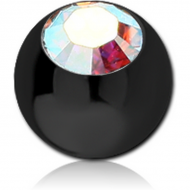 BLACK PVD COATED SURGICAL STEEL VALUE CRYSTAL JEWELLED MICRO BALL