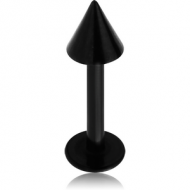 BLACK PVD COATED SURGICAL STEEL LABRET WITH CONE PIERCING
