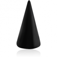 BLACK PVD COATED SURGICAL STEEL LONG CONE PIERCING