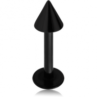 BLACK PVD COATED SURGICAL STEEL MICRO LABRET WITH CONE PIERCING