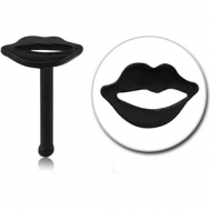 BLACK PVD COATED SURGICAL STEEL LIPS NOSE BONE PIERCING