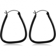 BLACK PVD COATED SURGICAL STEEL WIRE HOOP EARRINGS