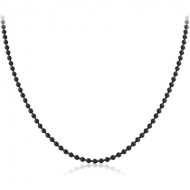 BLACK PVD COATED STAINLESS STEEL BALL CHAIN 40CMS WIDTH*2.4MM