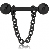 BLACK PVD COATED SURGICAL STEEL CHAIN NIPPLE SHIELD PIERCING