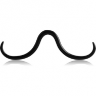 BLACK PVD COATED SURGICAL STEEL SEPTUM MUSTACHE PIERCING