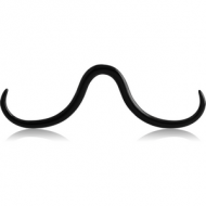 BLACK PVD COATED SURGICAL STEEL SEPTUM MUSTACHE