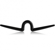 BLACK PVD COATED SURGICAL STEEL SEPTUM MUSTACHE