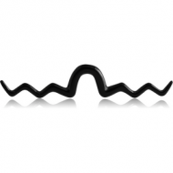 BLACK PVD COATED SURGICAL STEEL SEPTUM MUSTACHE