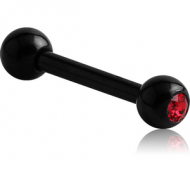 BLACK PVD COATED TITANIUM JEWELLED BARBELL PIERCING