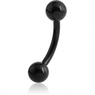 BLACK PVD COATED TITANIUM CURVED BARBELL PIERCING