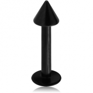 BLACK PVD COATED TITANIUM LABRET WITH CONE