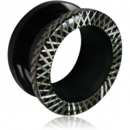 BLACK PVD COATED STAINLESS STEEL LASER ETCHED THREADED TUNNEL PIERCING