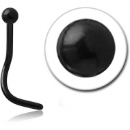 BLACK PVD COATED TITANIUM CURVED BALL NOSE STUD PIERCING