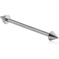 SURGICAL STEEL BARBELL WITH CONES PIERCING