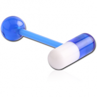 UV ACRYLIC FLEXIBLE BARBELL WITH CAPSULE PIERCING