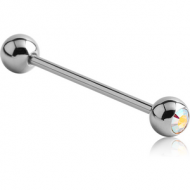SURGICAL STEEL JEWELLED BARBELL WITH OPTIMA CRYSTAL PIERCING