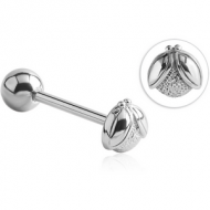 SURGICAL STEEL BARBELL - LADYBUG PIERCING