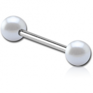 SURGICAL STEEL BARBELL WITH SHINY PASTEL BALL PIERCING