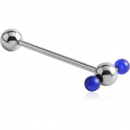 SURGICAL STEEL SPINNER BARBELL WITH UV BALL PIERCING