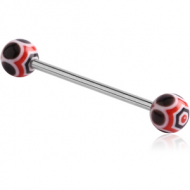 SURGICAL STEEL BARBELL WITH UV WEB BALL PIERCING