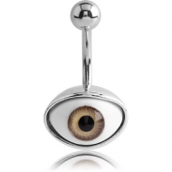 RHODIUM PLATED BRASS NAVEL BANANA - EYE PIERCING