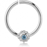 SURGICAL STEEL JEWELLED SEAMLESS RING - FLOWER