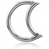 SURGICAL STEEL OPEN SEAMLESS RING - MOON