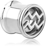 STAINLESS STEEL DOUBLE FLARED INTERNALLY THREADED TUNNEL - AQUARIUS PIERCING